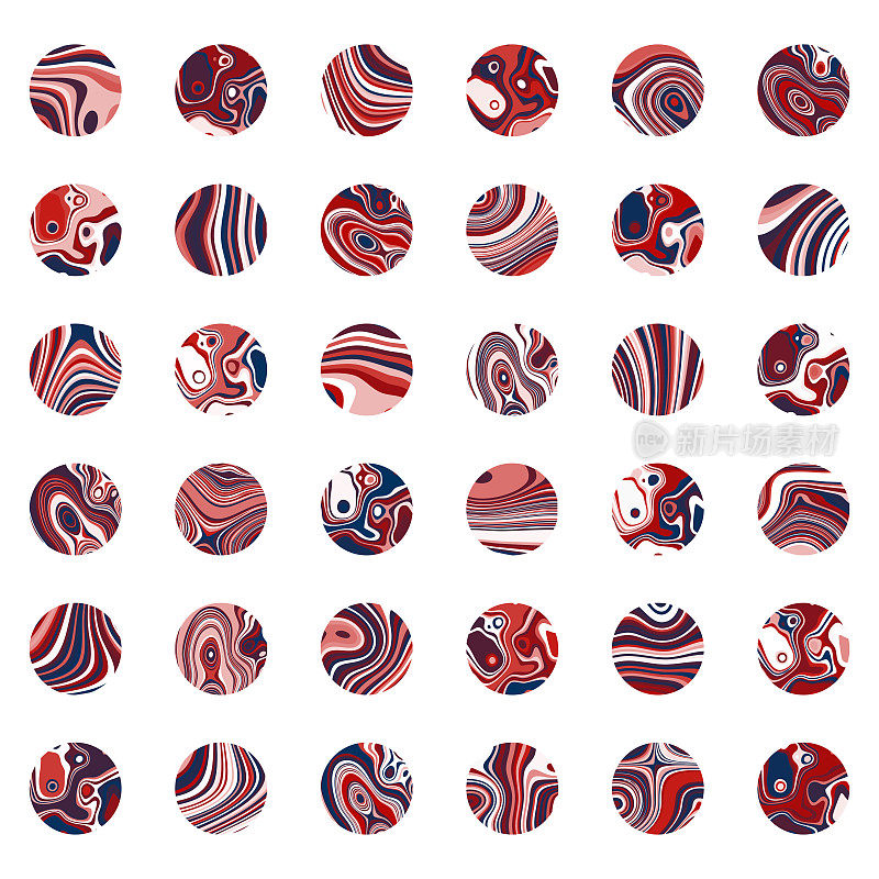 Vector colors stripes circle pattern buttons collection for design